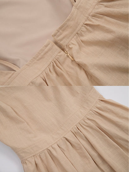 100% Cotton Backless Maxi Slip Dress for Women - Boho Tie Shoulder V Neck A-Line Sun Dress - Summer Beach Holiday 2026