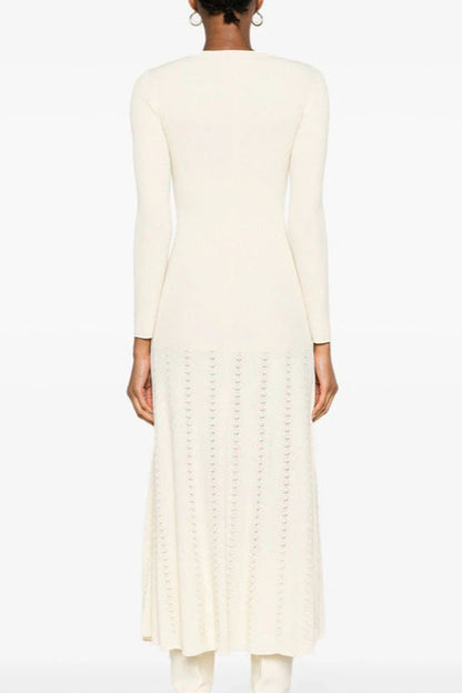 Asymmetrical Button Sweater Dress