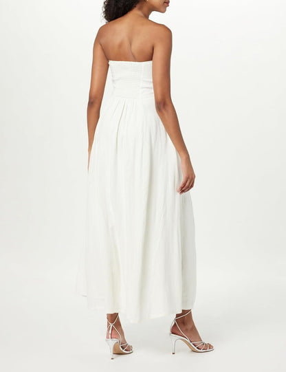 Strapless Linen Maxi Dress