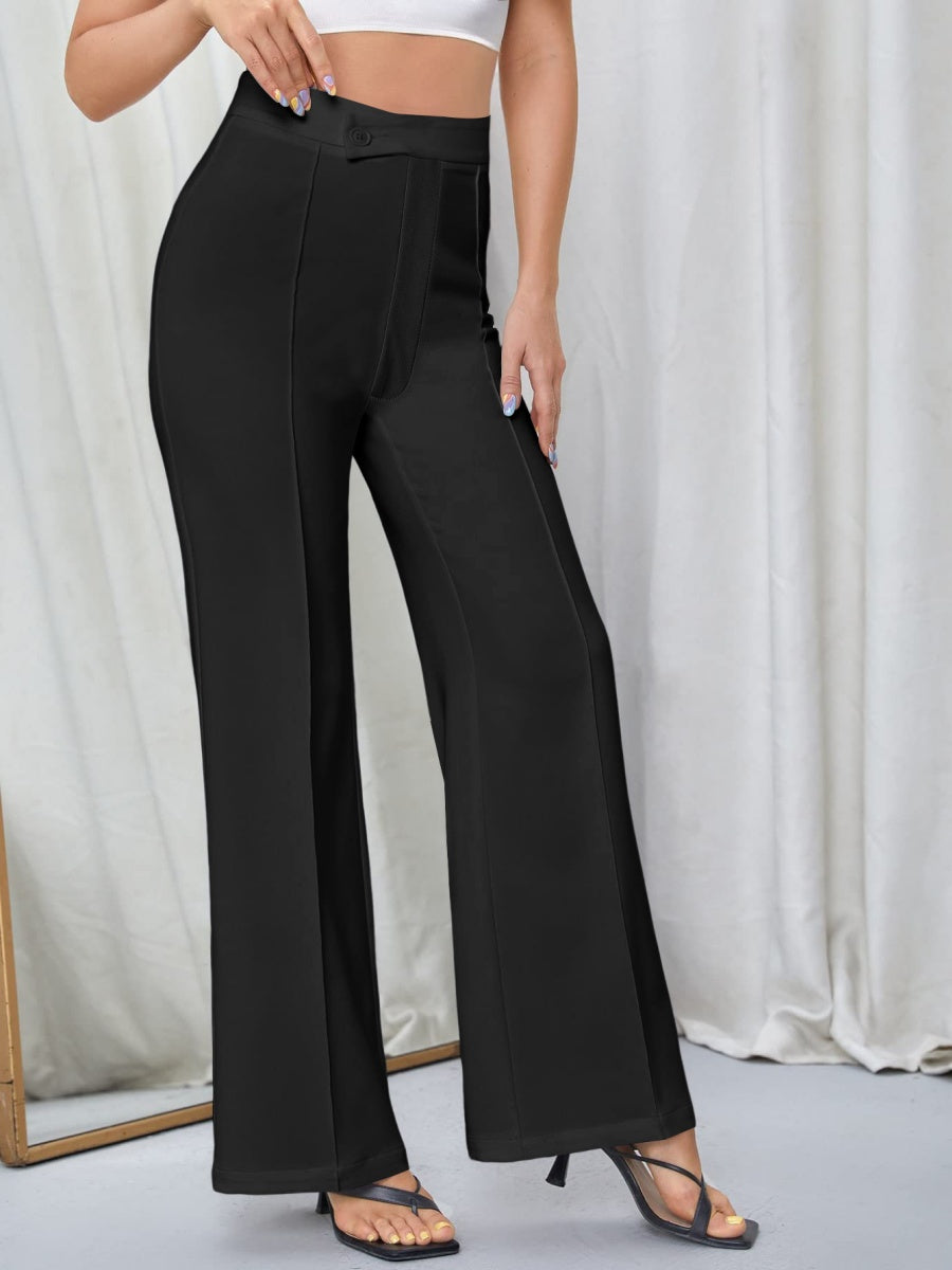 Mildly Spicy High Waist Buttons Wide-leg Pants Pants