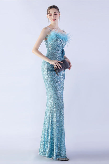| Feather Embellished Maxi Dress