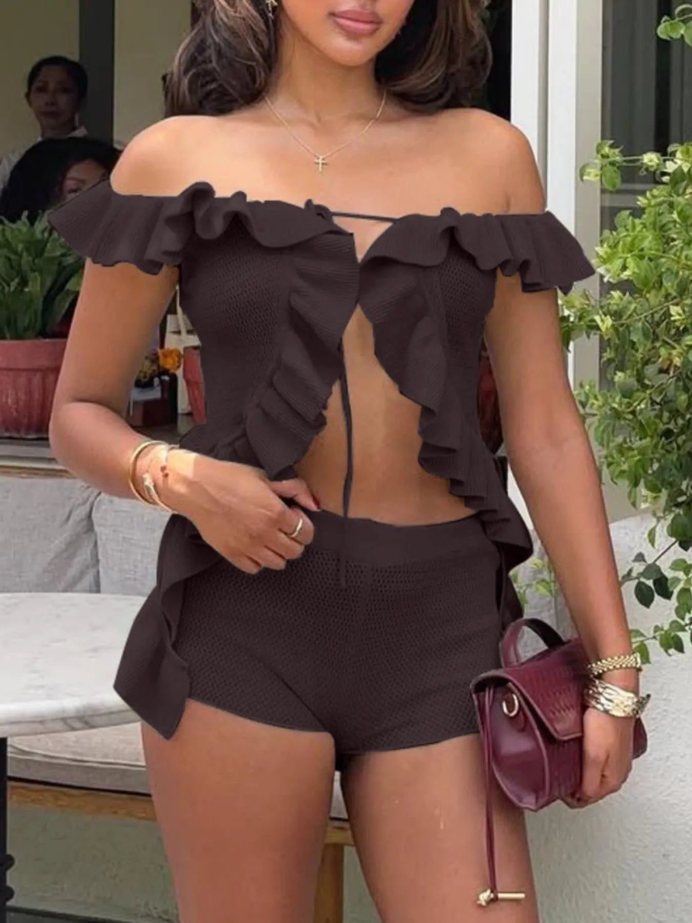Hannah Knit ruffle Set