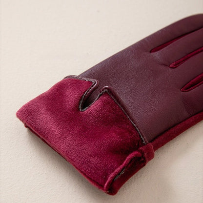 Touchscreen Suede Lined Leather Gloves