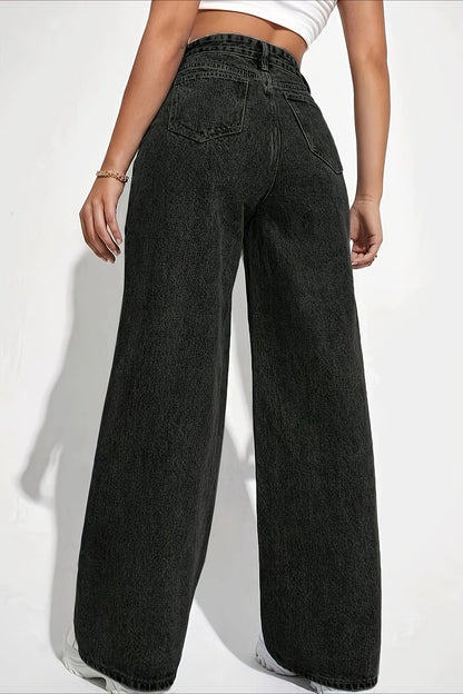 High Waist Chic Straight Relaxed Jeans