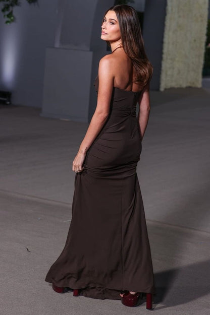 Strapless Sweetheart Twist Cutout Mermaid Maxi Dress