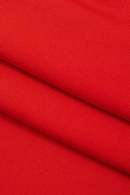 Gemma Solid Red Bustier Slip Mini Dress