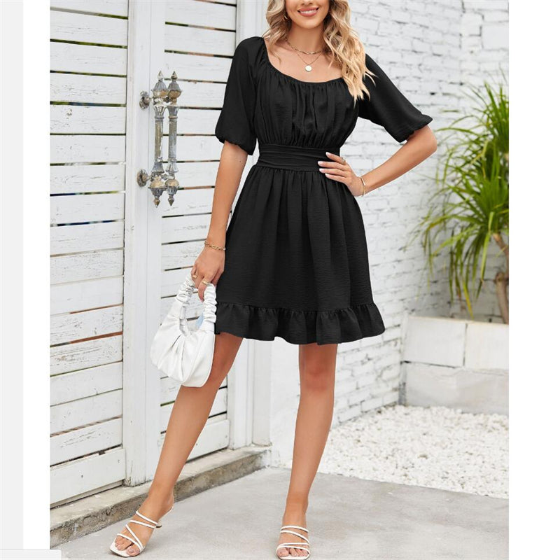 Stylish Square Neck Open Back Mini Dress in Vibrant Colors