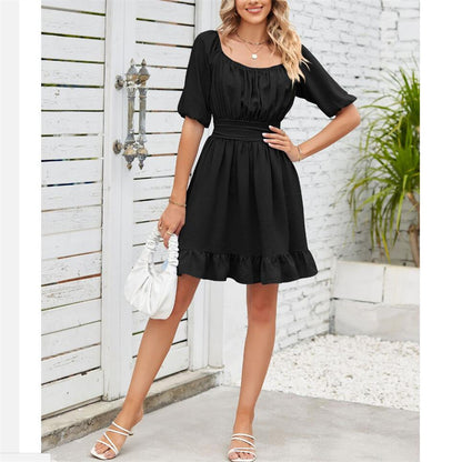 Stylish Square Neck Open Back Mini Dress in Vibrant Colors