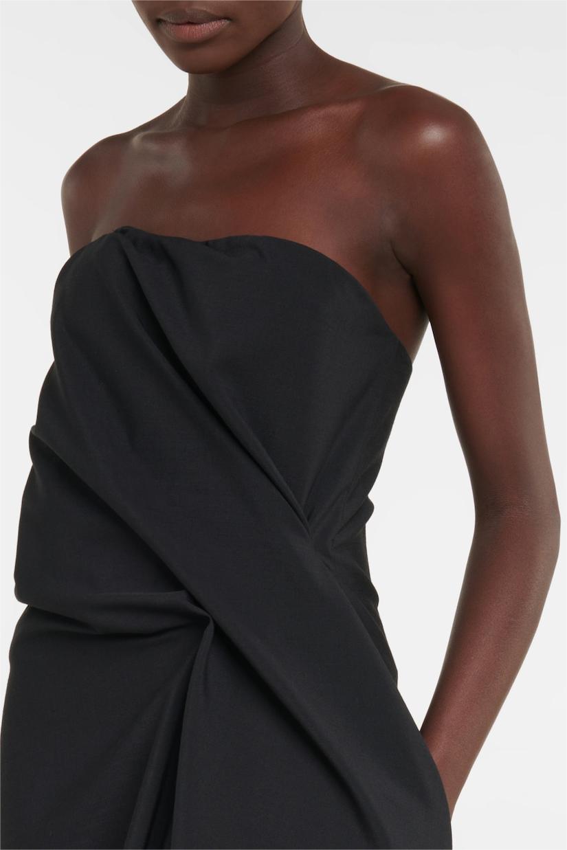 Solid Off Shoulder Asymmetrical Midi Dress