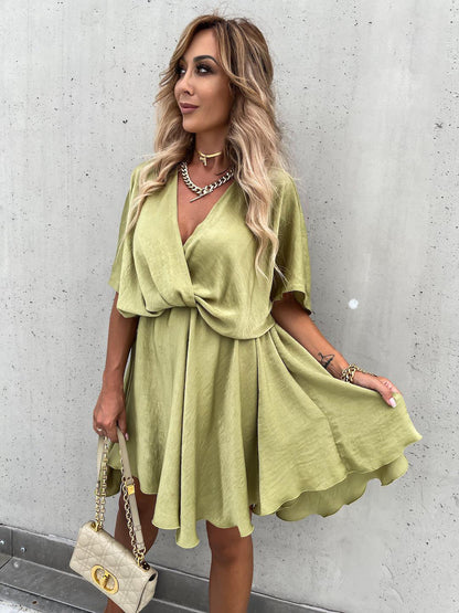 Mini Dresses Black Half Sleeves Short Dress