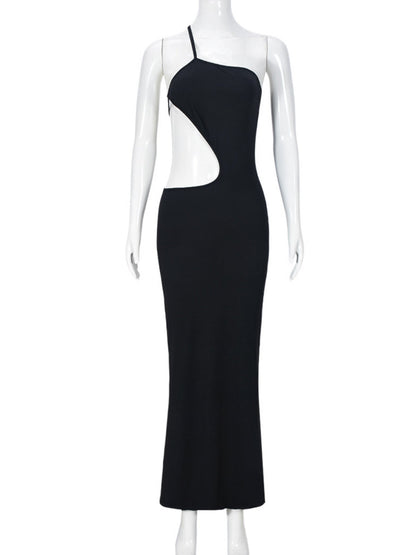 Hollow Out Showing Off Waist And Back Camisoles Maxi Dresses