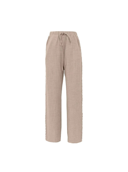 Side-trimmed Slanted Pocket Casual Trousers