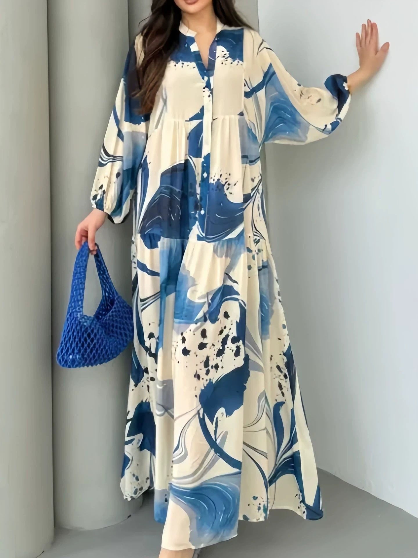 Simple Solid Color Patchwork Dress