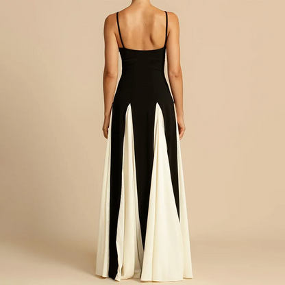Étoile Angélique Maxi Dress | Two-Tone Fit and Flare, Spaghetti Straps