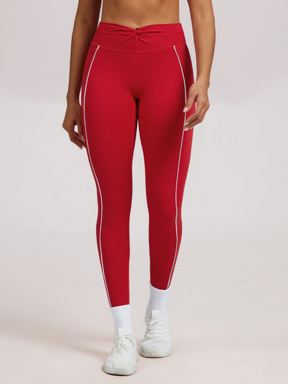 Color-blocked Twisted High-waisted Yoga Fitness Exercise Pants