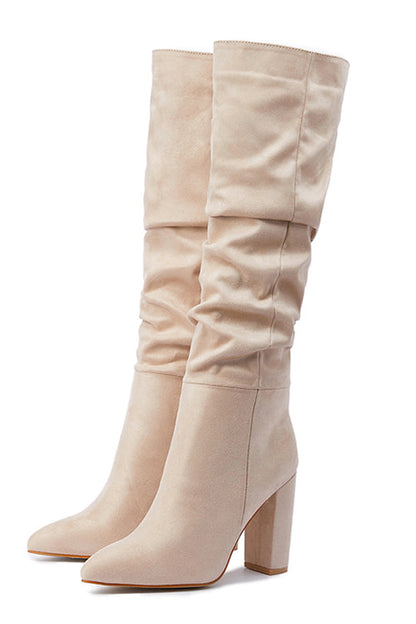 Margovil Pointed Toe Chunky Block High Boots