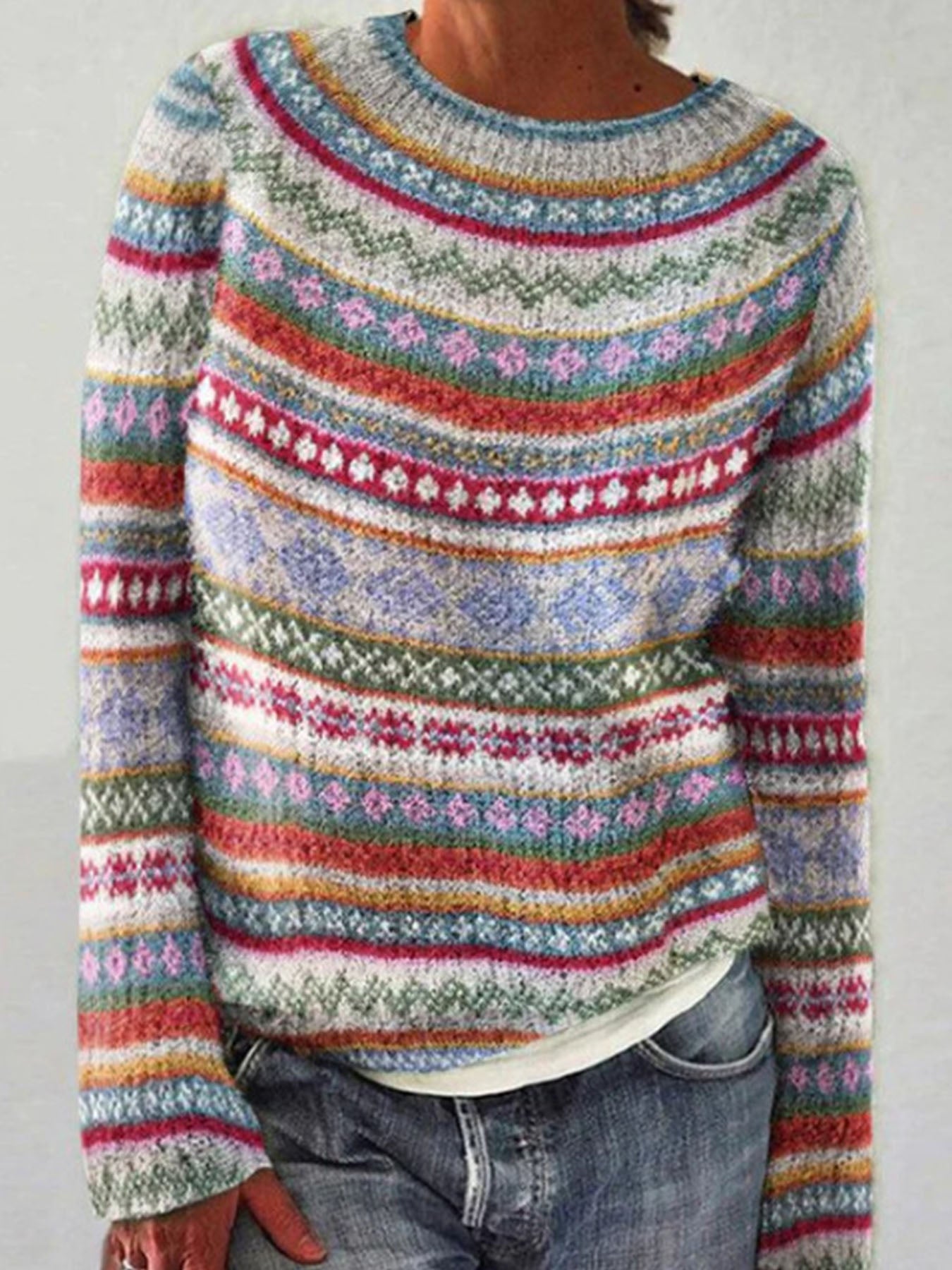 Loose Knit Blue Pullover