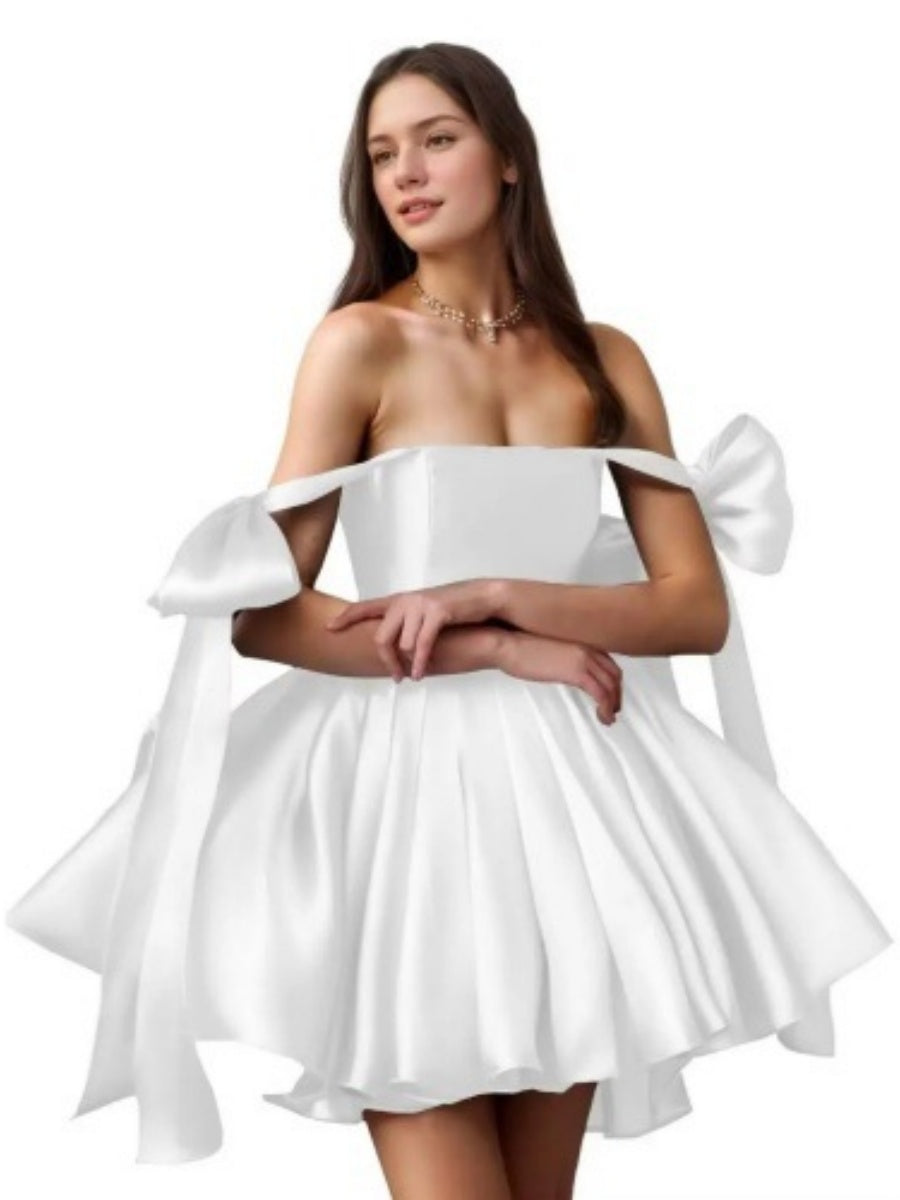 Strapless Satin Evening Dress