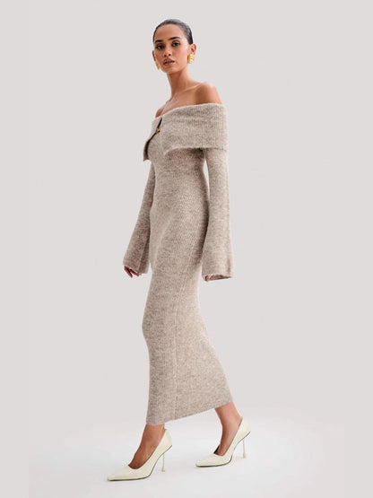 Cozy Off-Shoulder Knit Dress