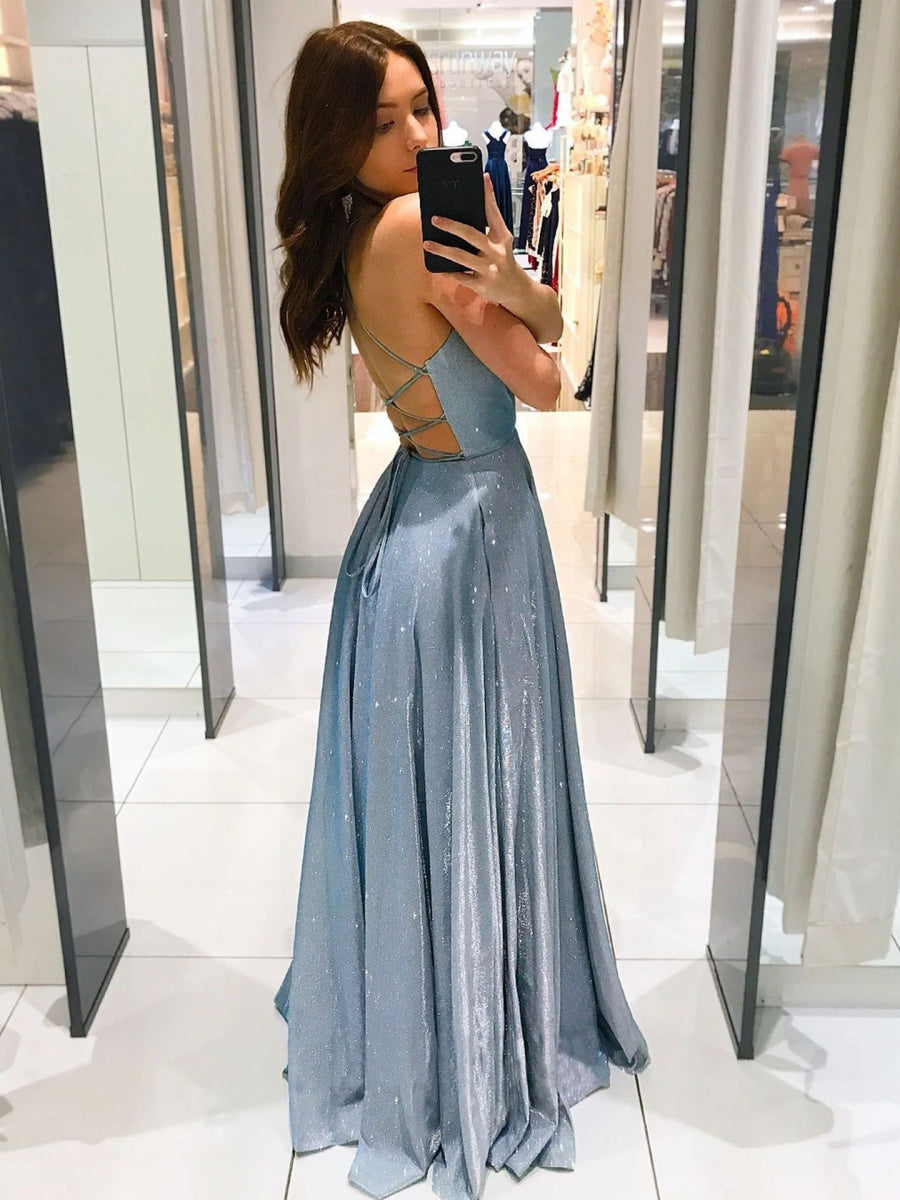 Sequins Backless Bandage Formal Dress Maxi Dresses