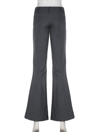 Y2K Pleated Low-rise Slightly Flared Hips Pants