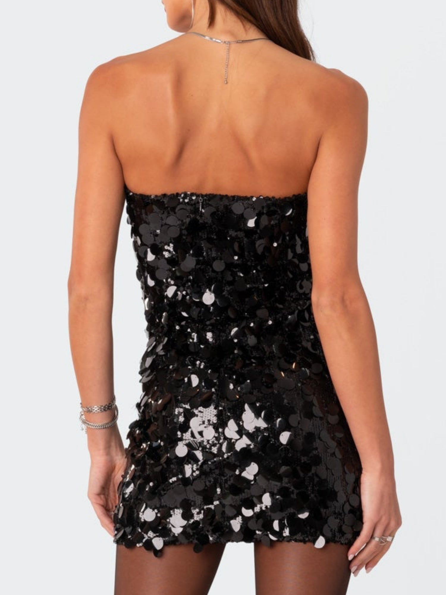 Sequins Strapless Backless Mini&Short Dresses