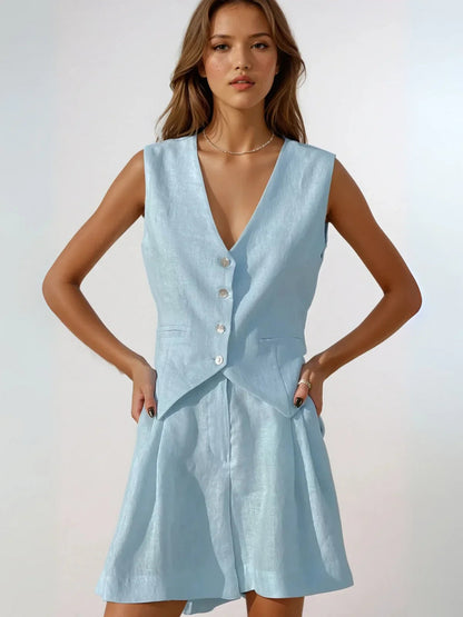 Always Casual Vest & Shorts Matching Suit