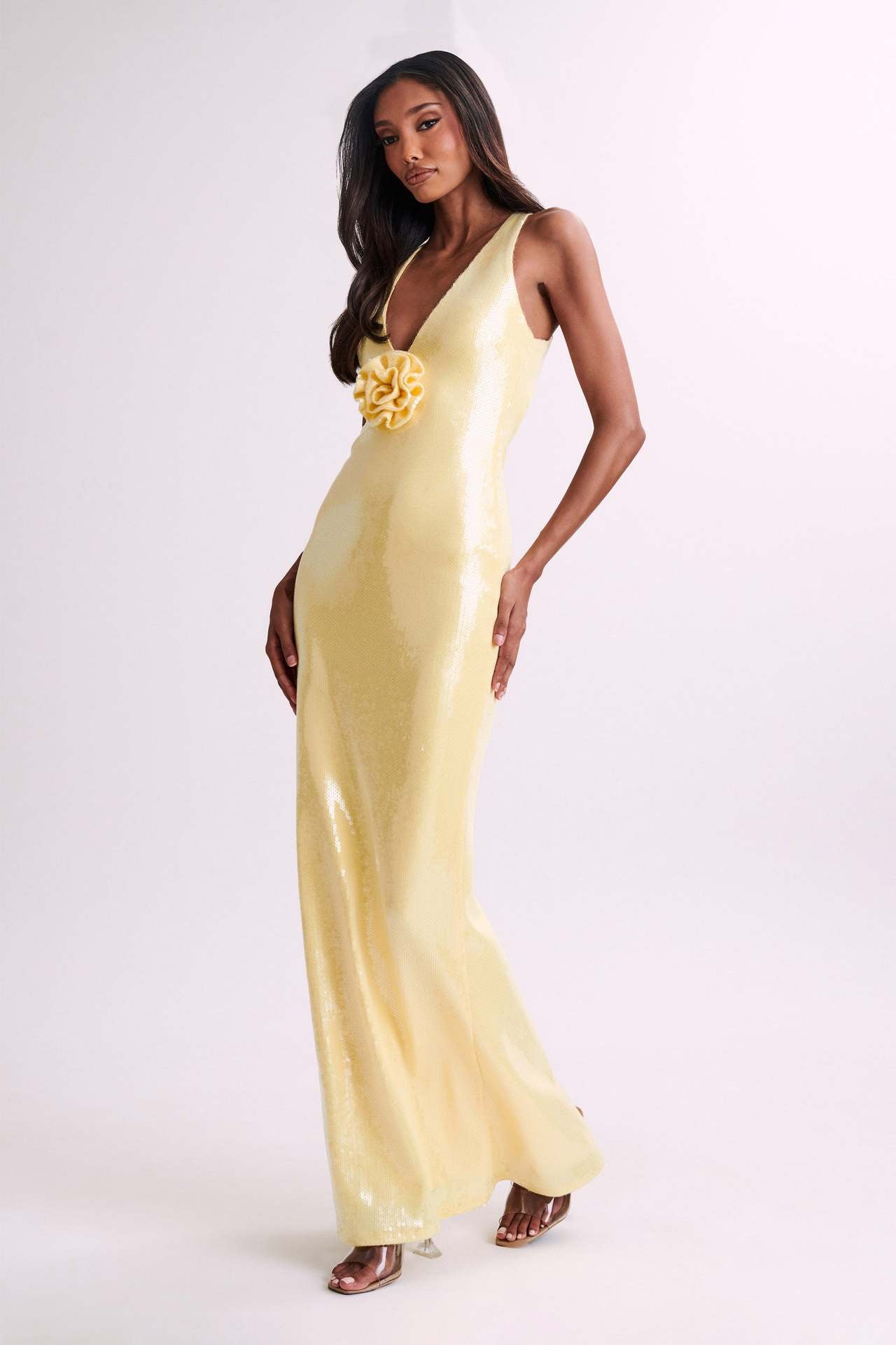 Hexed Bodycon Dress - Yellow