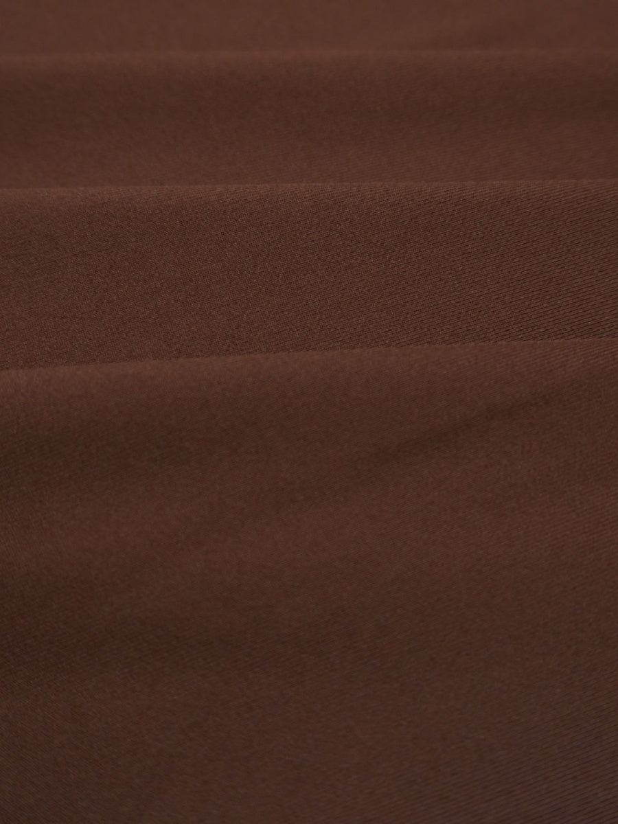 Slim-fit Pleated Solid Color Long Dress