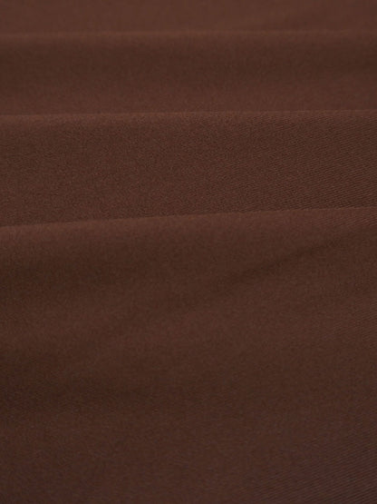 Slim-fit Pleated Solid Color Long Dress
