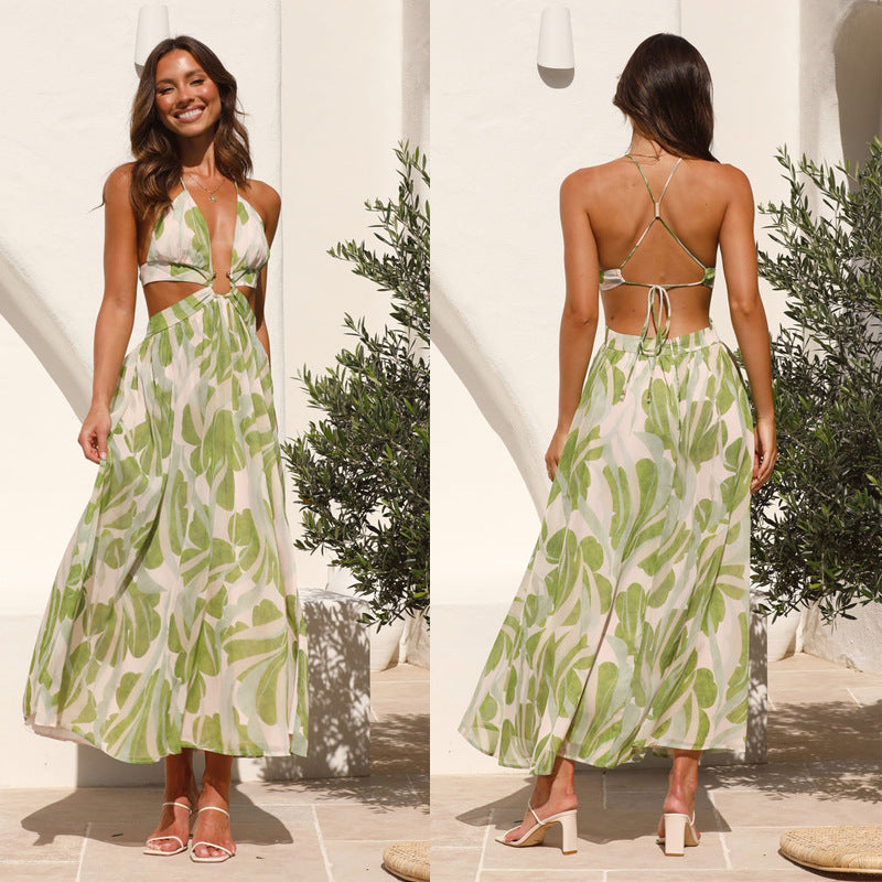 Everbloom Halter Dress - Green