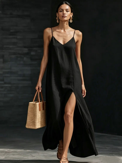 Simple Solid Color Patchwork Dress