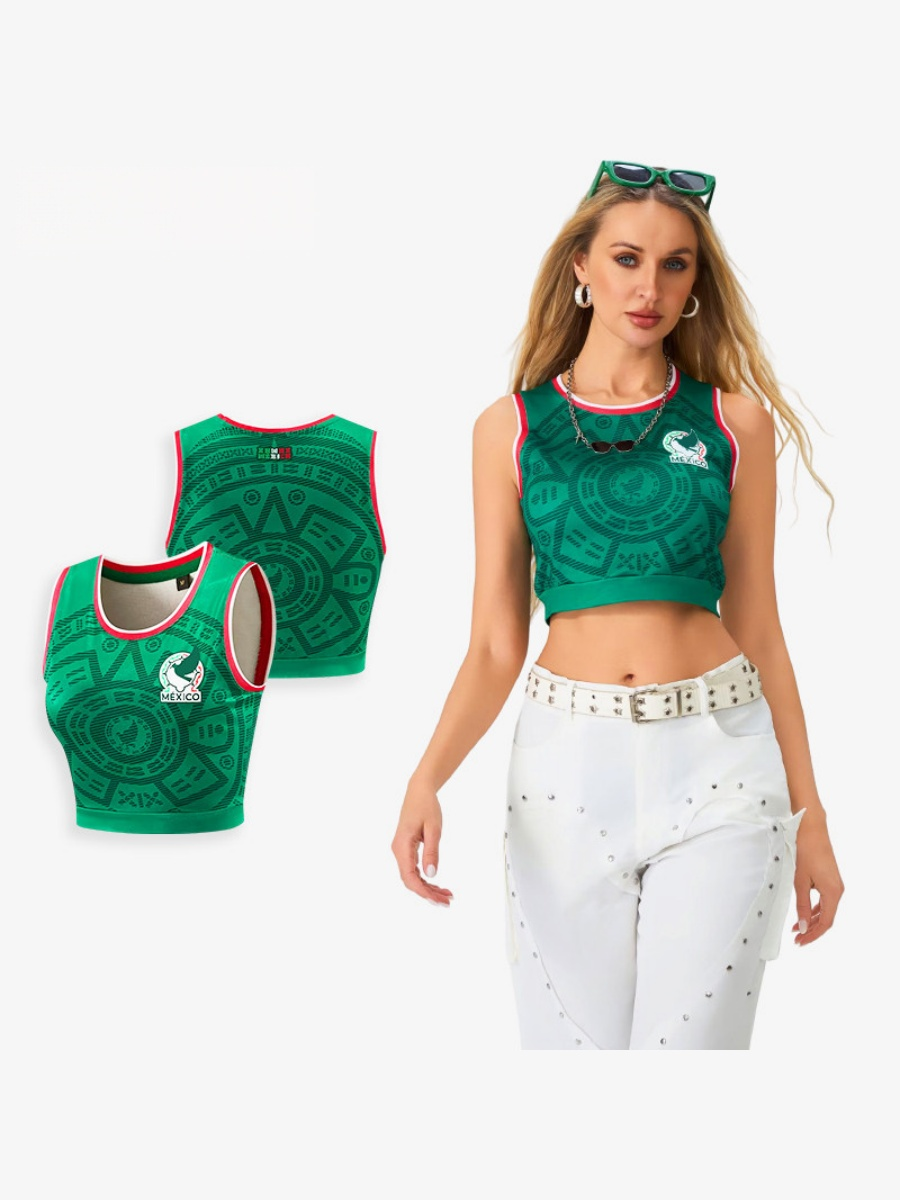 World Cup Football Babes' Crop Top Jersey – Short-Sleeve Sports Tank
