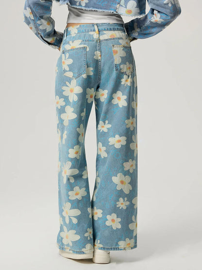 Vintage Floral Straight Jeans