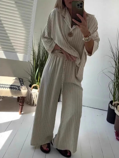 Comfy Loose Striped Lounge Set