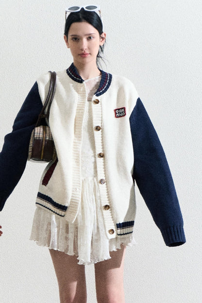 Varsity-Style Cardigan Jacket