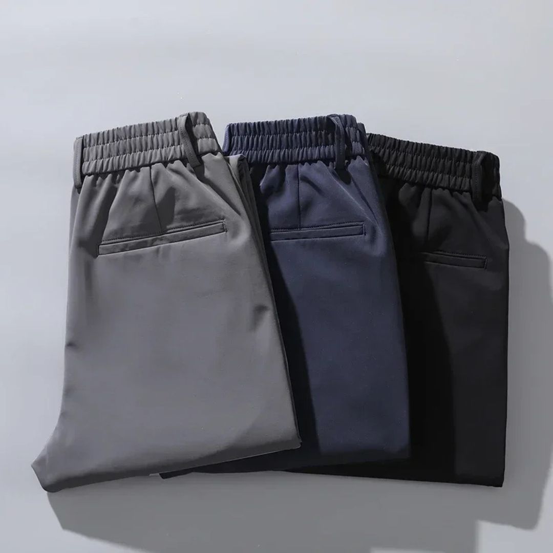 Maison Slim Fit Cotton Trousers | Lightweight | Zipper Fly | Summer