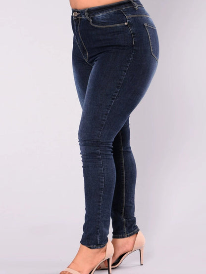 Whitening Stretch Plus Size Slimming Pencil Pants Jeans
