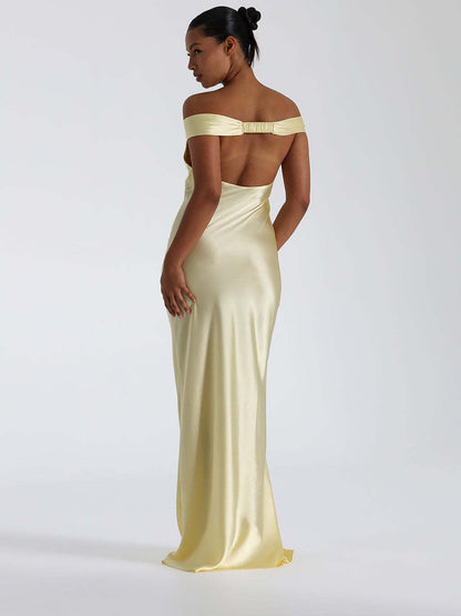 Mermaid Satin Off-shoulder Long Dress