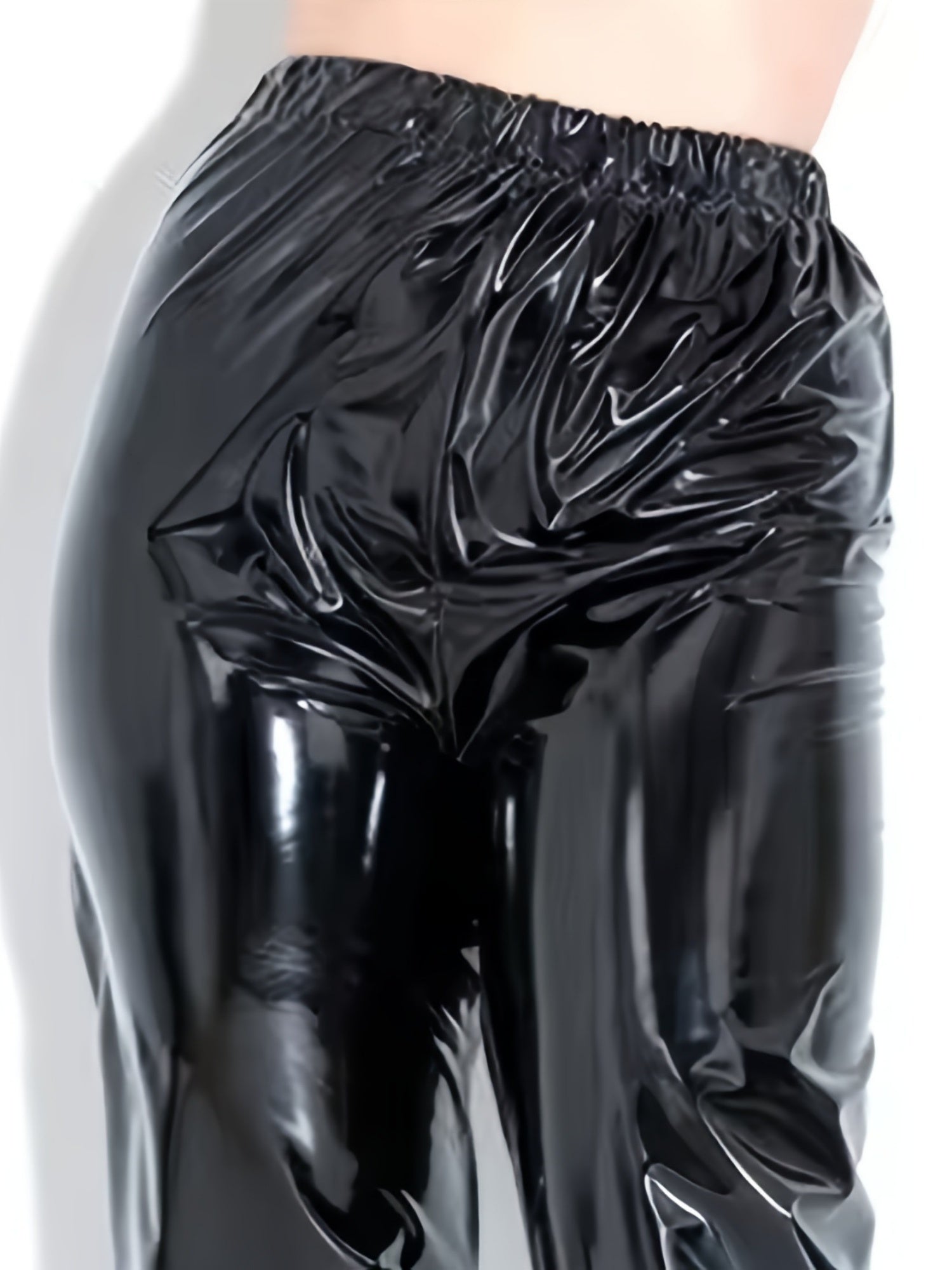 Glossy PU Leather Tighten Waist And Leg Cincher Pants