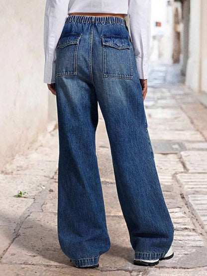 Loose Pleated Jeans