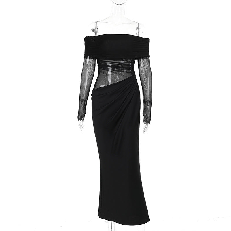 Alisha Off-Shoulder Dress - Black