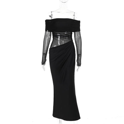 Alisha Off-Shoulder Dress - Black