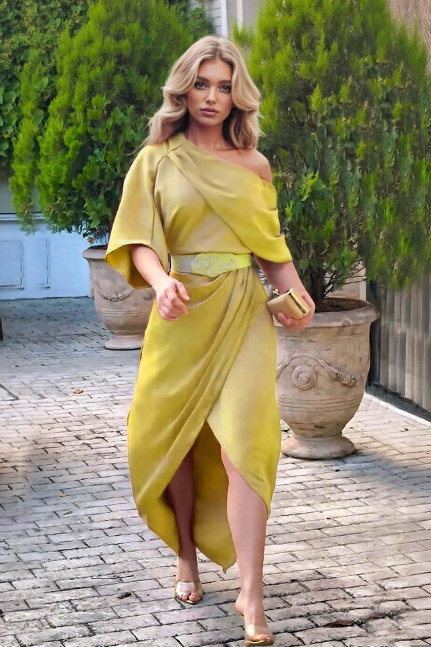 Graceful Satin Ruched Maxi Dress