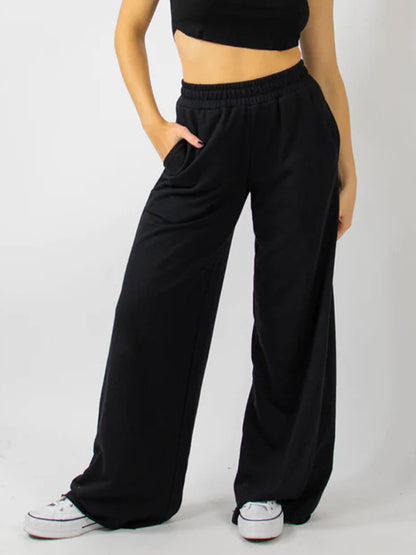 Solid Color Rolled Sweatpants