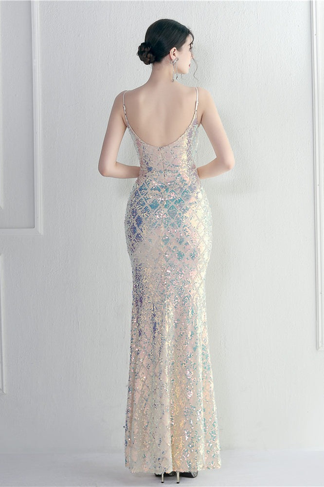 | Iridescent Sequin Bodycon Maxi Dress