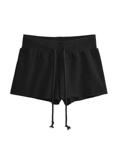 Solid Color Drawstring Shorts