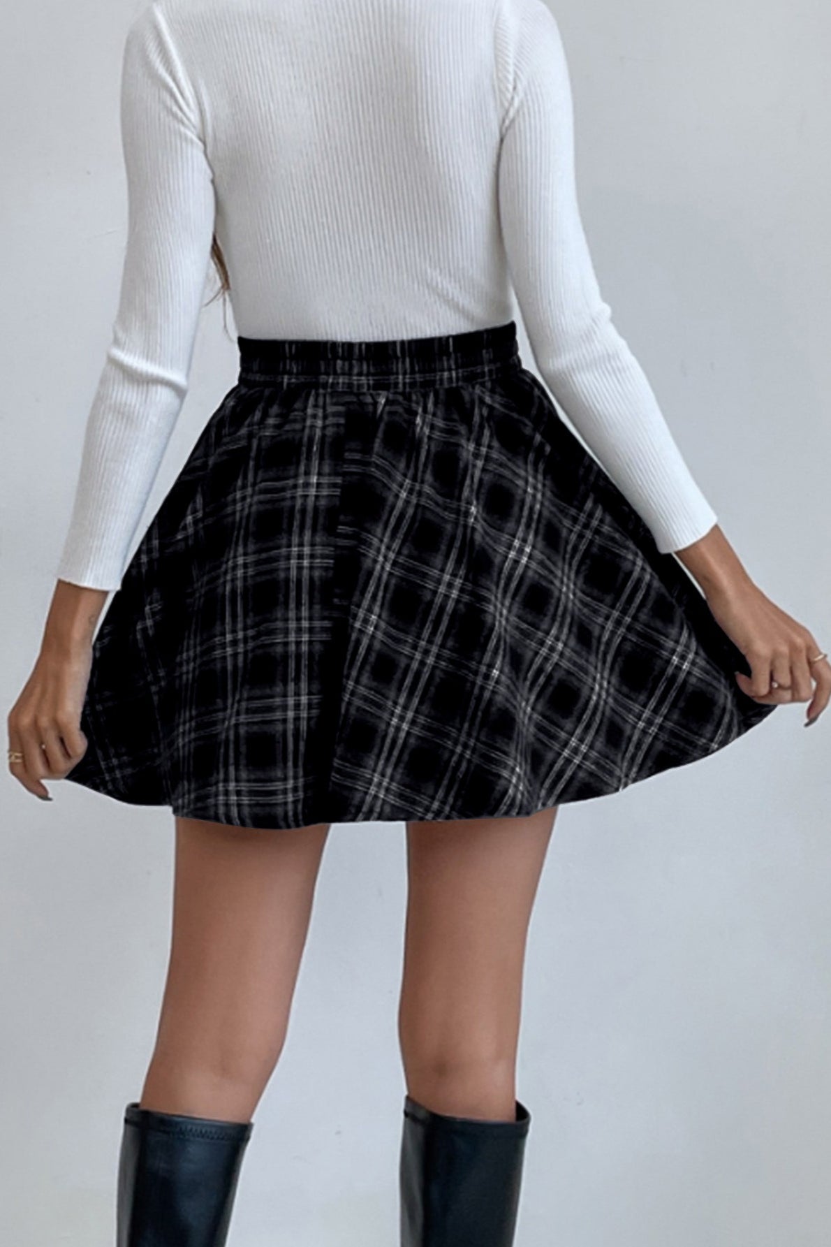 Versatile Plaid Mini Skirt
