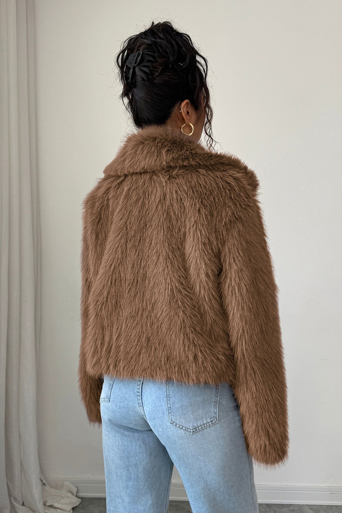 Plush Long Sleeve Elegant Maxi Coat
