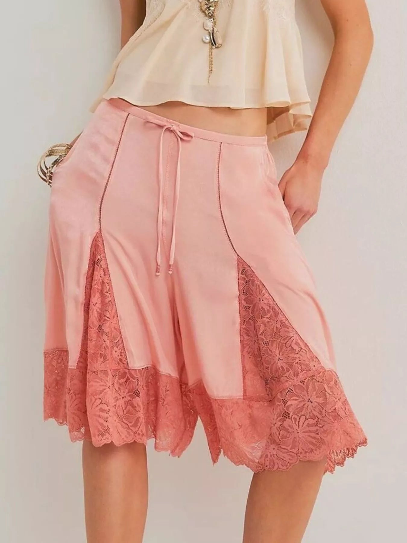 Teddi Drawstring Lace Shorts